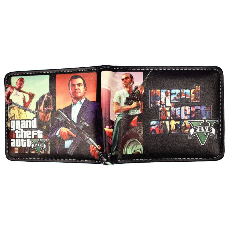 Game Grand Theft Auto V Wallet With Coin Pocket Men's Bi-Fold Purse