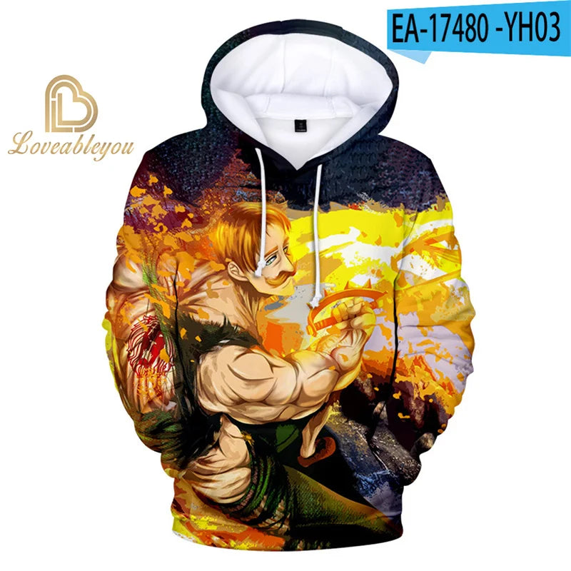 The Seven Deadly Sins Hooded Hoodies Sweatshirt Hawk Cosplay Men/Women Long Sleeve 3D Print Hoodies Child Sweatshirt Pullover3