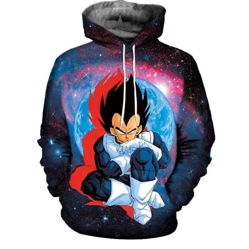 Autumn New Sweater Dragon Ball Wukong 3D Digital Printing Loose Comfortable Hooded Pullover Large Size