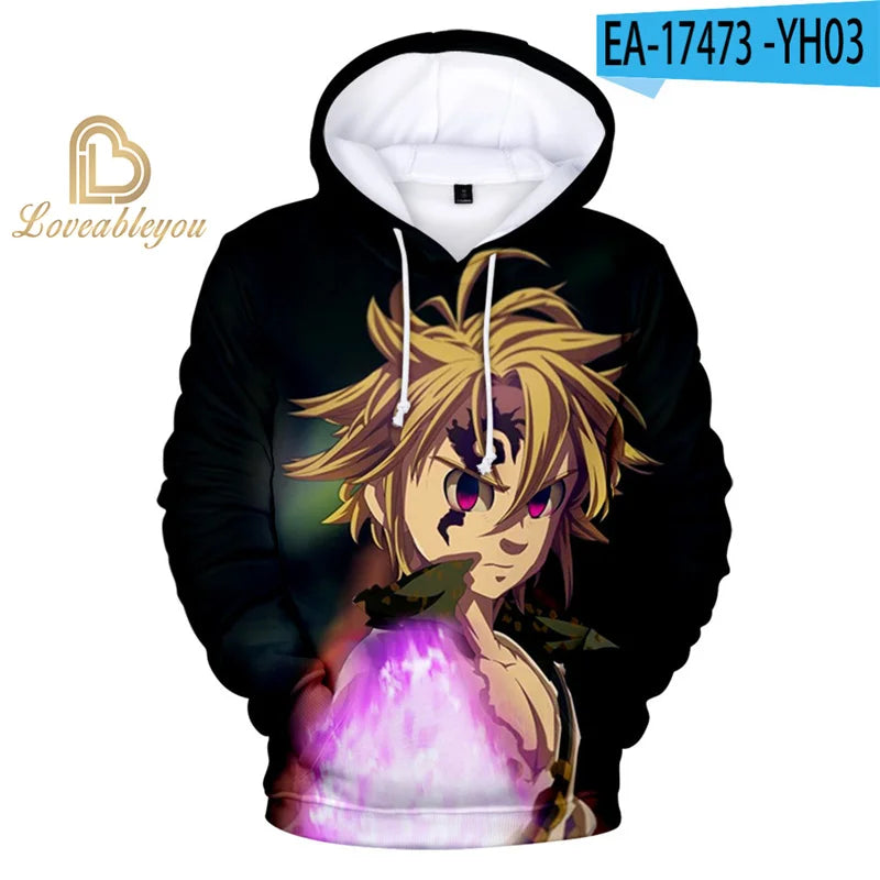 The Seven Deadly Sins Hooded Hoodies Sweatshirt Hawk Cosplay Men/Women Long Sleeve 3D Print Hoodies Child Sweatshirt Pullover3