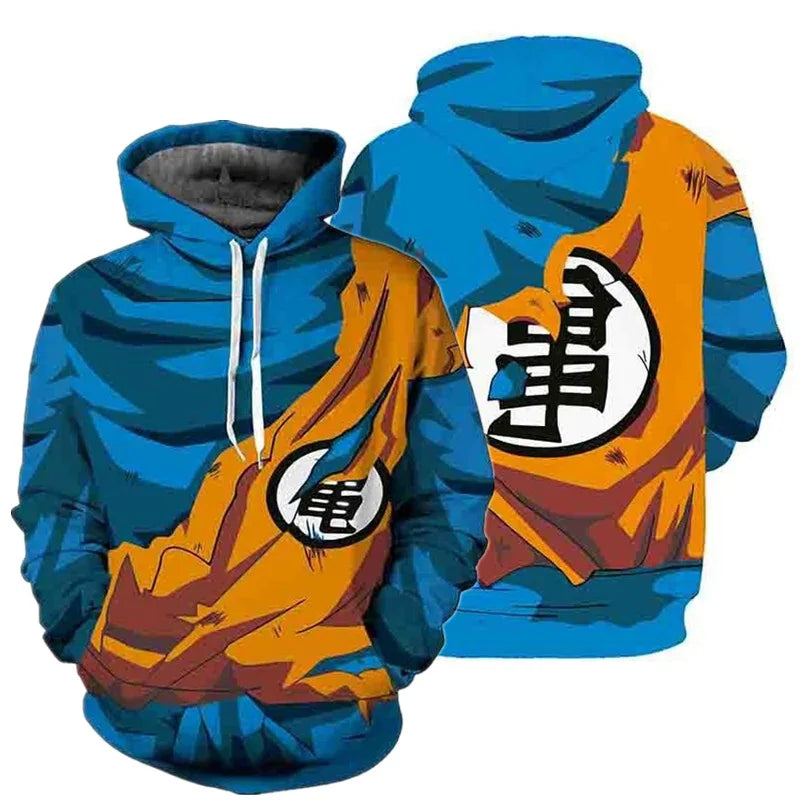 Autumn New Sweater Dragon Ball Wukong 3D Digital Printing Loose Comfortable Hooded Pullover Large Size²