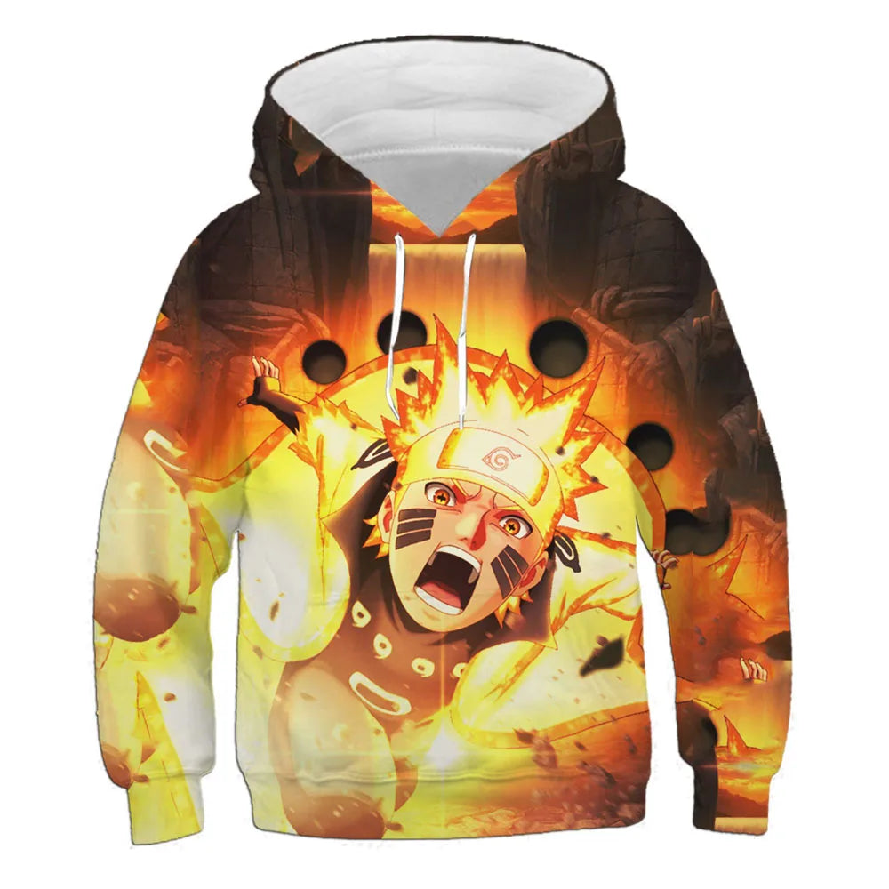 Japanese Anime Cartoon Hooded Children's Casual 2024 3d Hoodie Naruto Role-playing Costume Sweatshirt Harajuku (différents modèles)