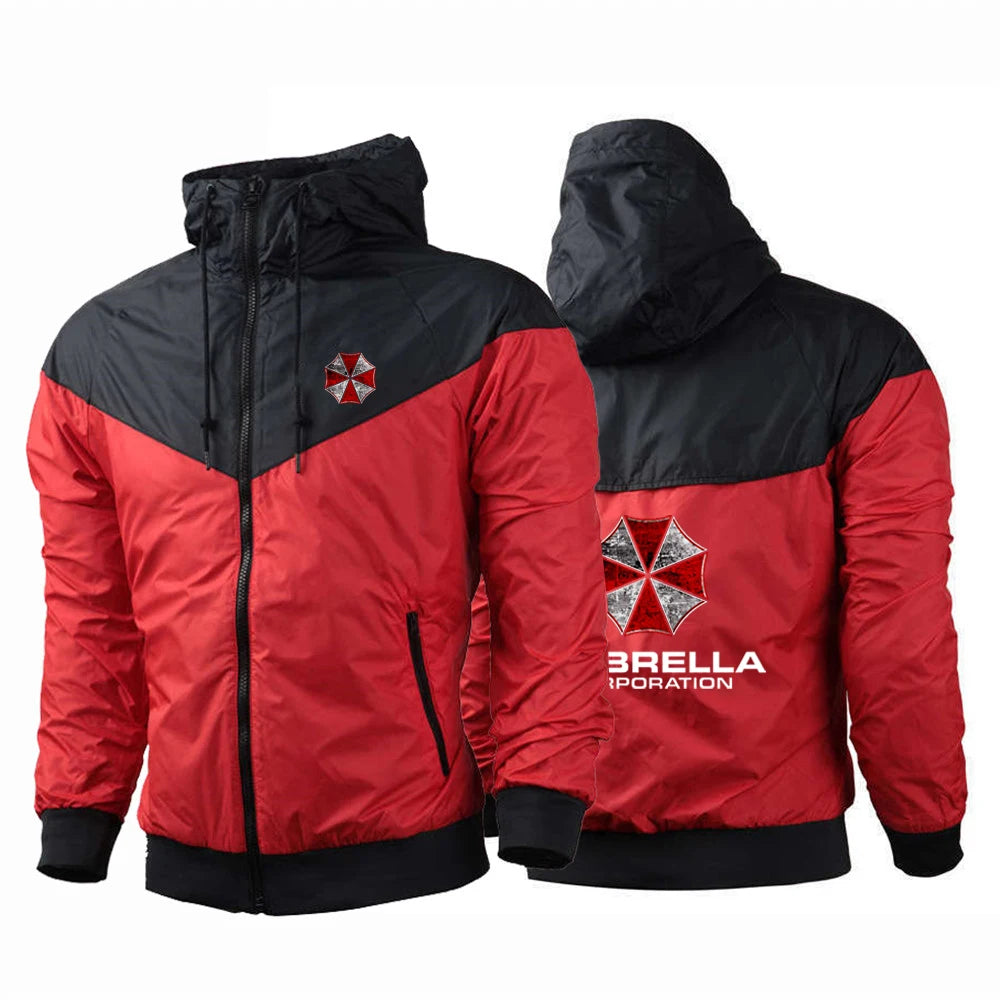 2023Men Hooded Umbrella Corporation Male Outdoor Outwears Windbreaker Windproof Print Winter Jacket Comfrtable Fashion Coat Tops