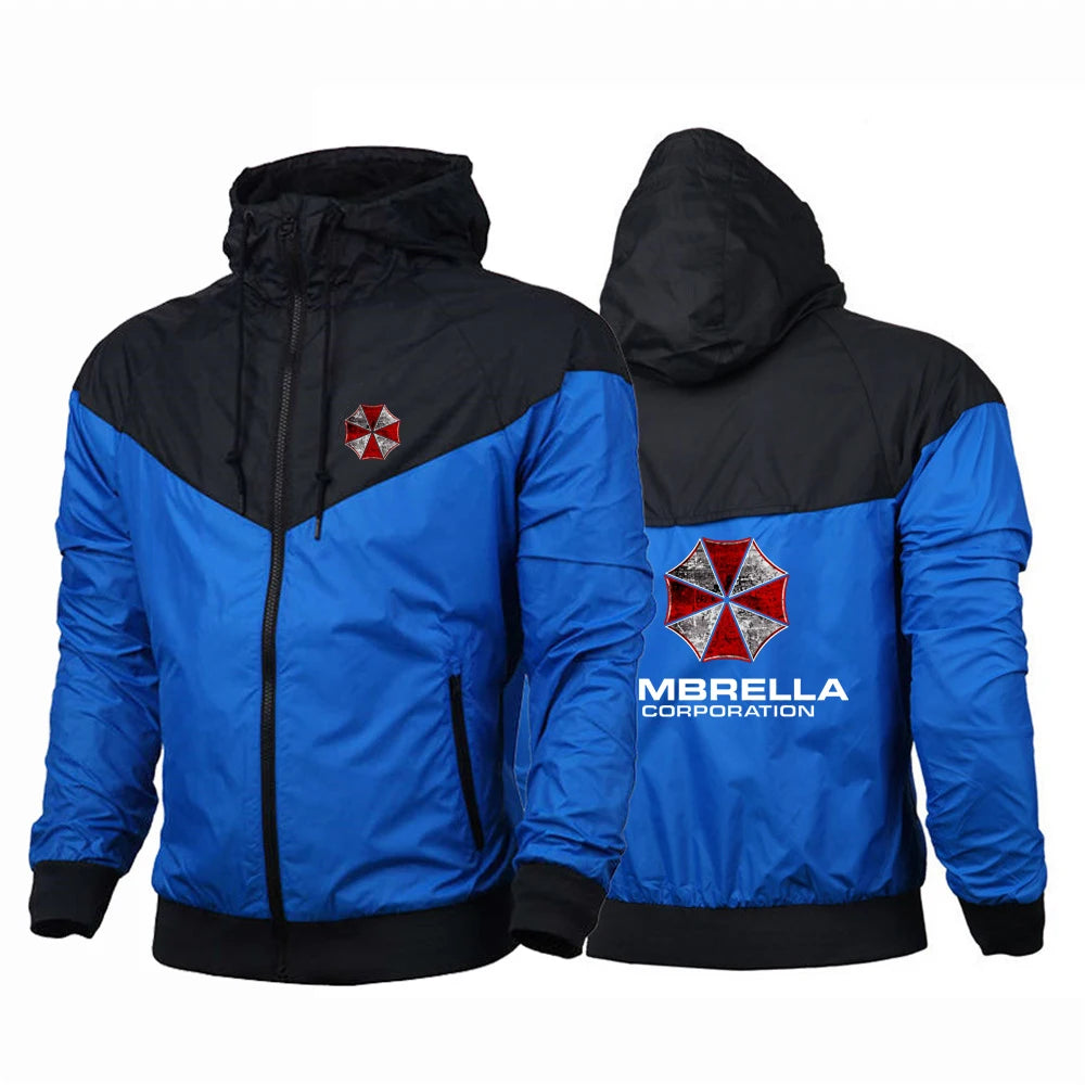 2023Men Hooded Umbrella Corporation Male Outdoor Outwears Windbreaker Windproof Print Winter Jacket Comfrtable Fashion Coat Tops