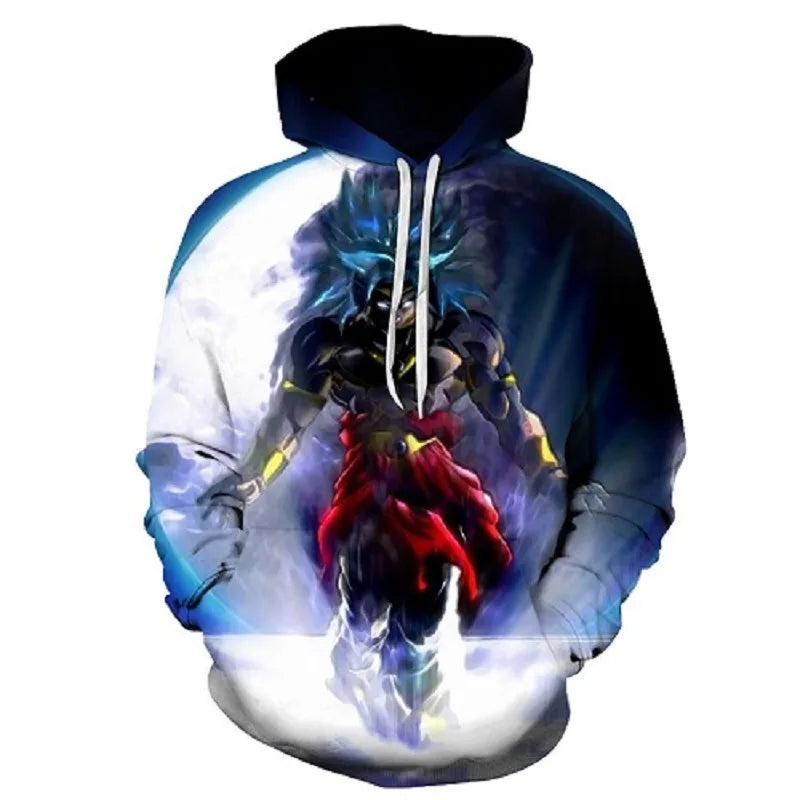 Autumn New Sweater Dragon Ball Wukong 3D Digital Printing Loose Comfortable Hooded Pullover Large Size²