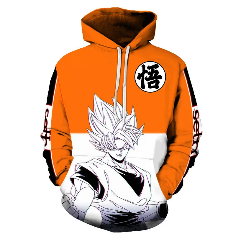 Autumn New Sweater Dragon Ball Wukong 3D Digital Printing Loose Comfortable Hooded Pullover Large Size