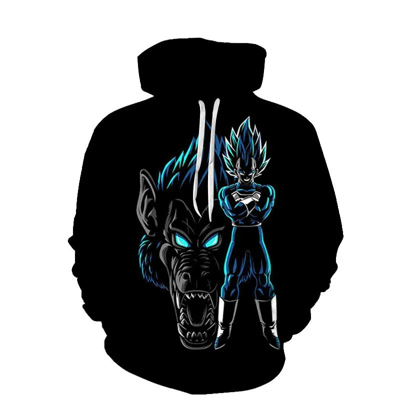 Autumn New Sweater Dragon Ball Wukong 3D Digital Printing Loose Comfortable Hooded Pullover Large Size