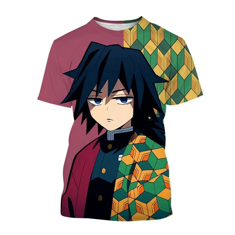 Summer Anime Demon Slayer Kimetsu no Yaiba Kamado Nezuko Kochou Shinobu Cosplay 3D Print Fashion T-Shirt Cartoon Short Sleeve²