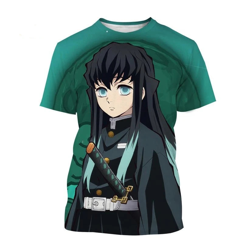 Summer Anime Demon Slayer Kimetsu no Yaiba Kamado Nezuko Kochou Shinobu Cosplay 3D Print Fashion T-Shirt Cartoon Short Sleeve²