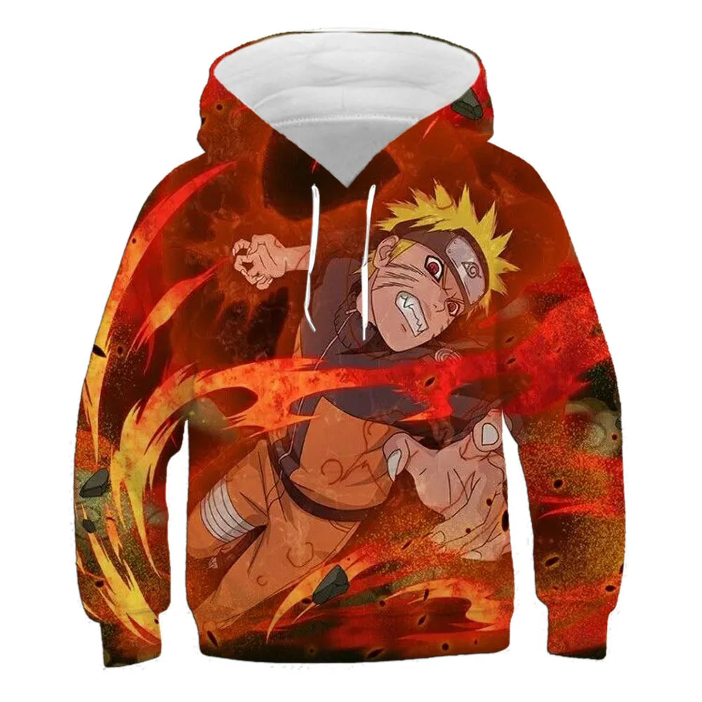 Japanese Anime Cartoon Hooded Children's Casual 2024 3d Hoodie Naruto Role-playing Costume Sweatshirt Harajuku (différents modèles)