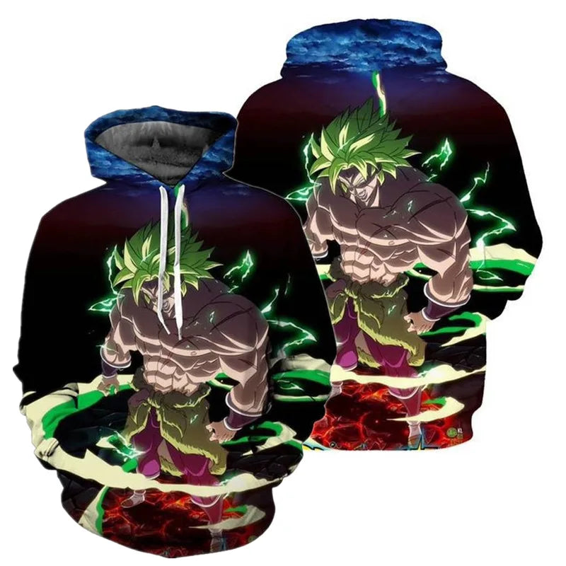 Autumn New Sweater Dragon Ball Wukong 3D Digital Printing Loose Comfortable Hooded Pullover Large Size