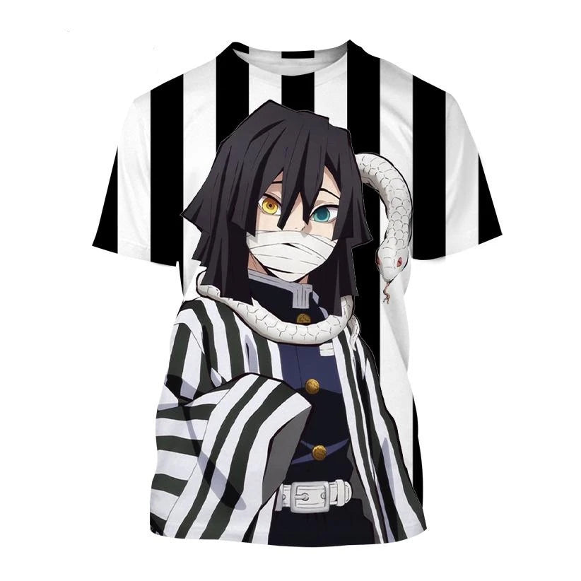 Summer Anime Demon Slayer Kimetsu no Yaiba Kamado Nezuko Kochou Shinobu Cosplay 3D Print Fashion T-Shirt Cartoon Short Sleeve