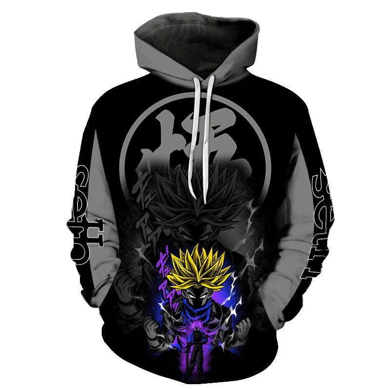 Autumn New Sweater Dragon Ball Wukong 3D Digital Printing Loose Comfortable Hooded Pullover Large Size²