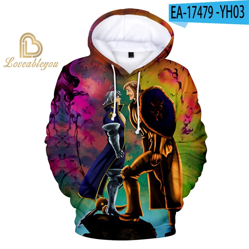 The Seven Deadly Sins Hooded Hoodies Sweatshirt Hawk Cosplay Men/Women Long Sleeve 3D Print Hoodies Child Sweatshirt Pullover3