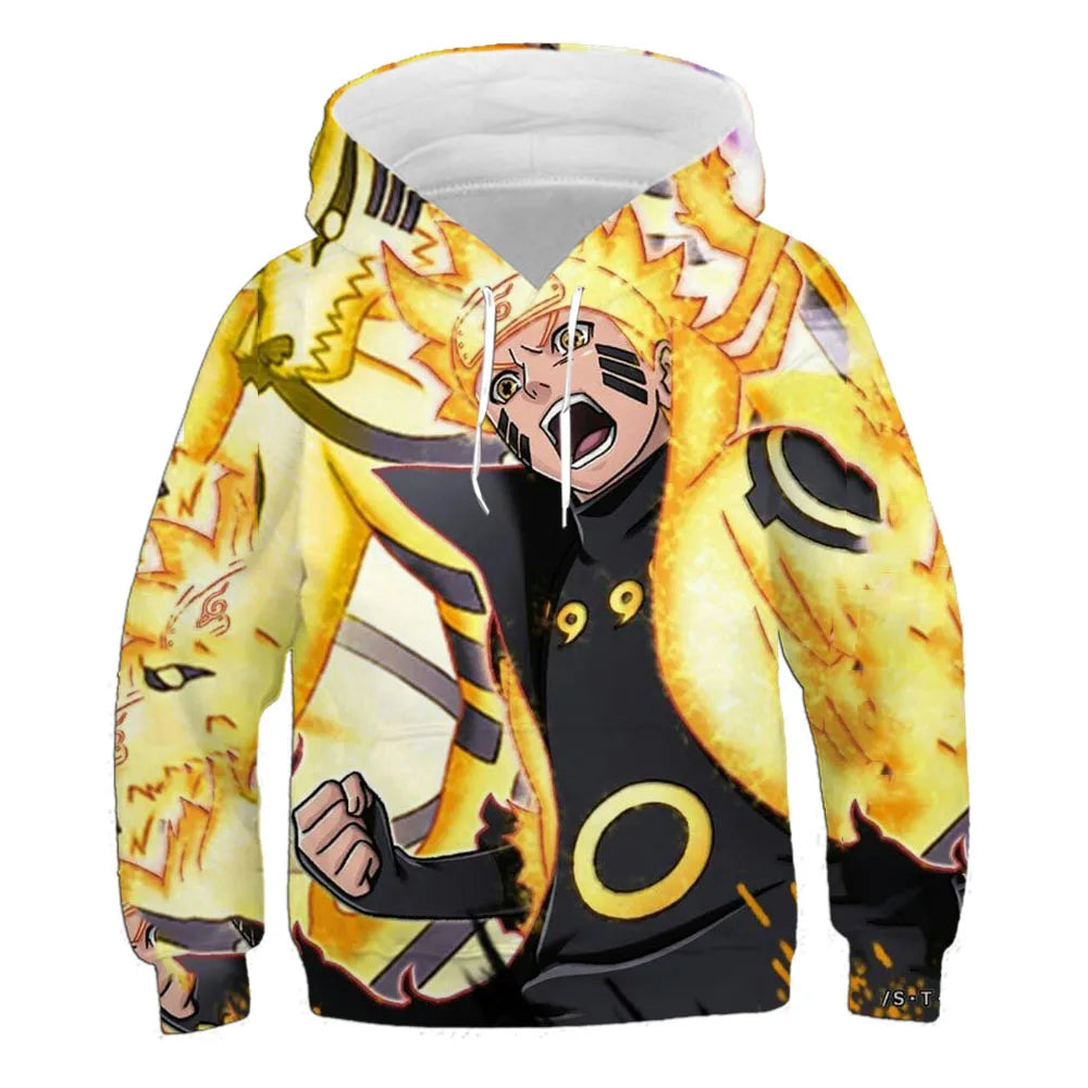 Japanese Anime Cartoon Hooded Children's Casual 2024 3d Hoodie Naruto Role-playing Costume Sweatshirt Harajuku (différents modèles)