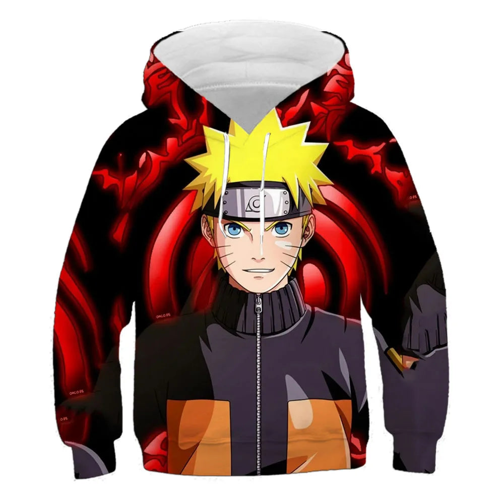 Japanese Anime Cartoon Hooded Children's Casual 2024 3d Hoodie Naruto Role-playing Costume Sweatshirt Harajuku (différents modèles)