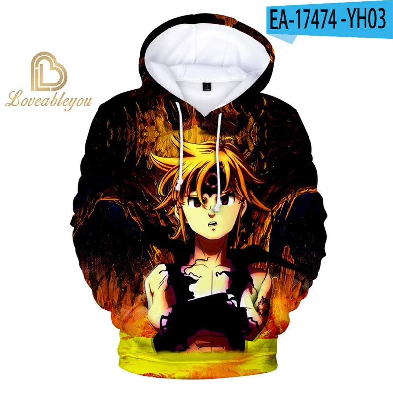 The Seven Deadly Sins Hooded Hoodies Sweatshirt Hawk Cosplay Men/Women Long Sleeve 3D Print Hoodies Child Sweatshirt Pullover3