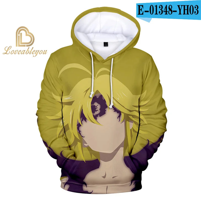 The Seven Deadly Sins Hooded Hoodies Sweatshirt Hawk Cosplay Men/Women Long Sleeve 3D Print Hoodies Child Sweatshirt Pullover3