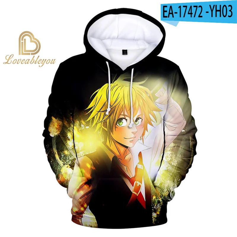 The Seven Deadly Sins Hooded Hoodies Sweatshirt Hawk Cosplay Men/Women Long Sleeve 3D Print Hoodies Child Sweatshirt Pullover3