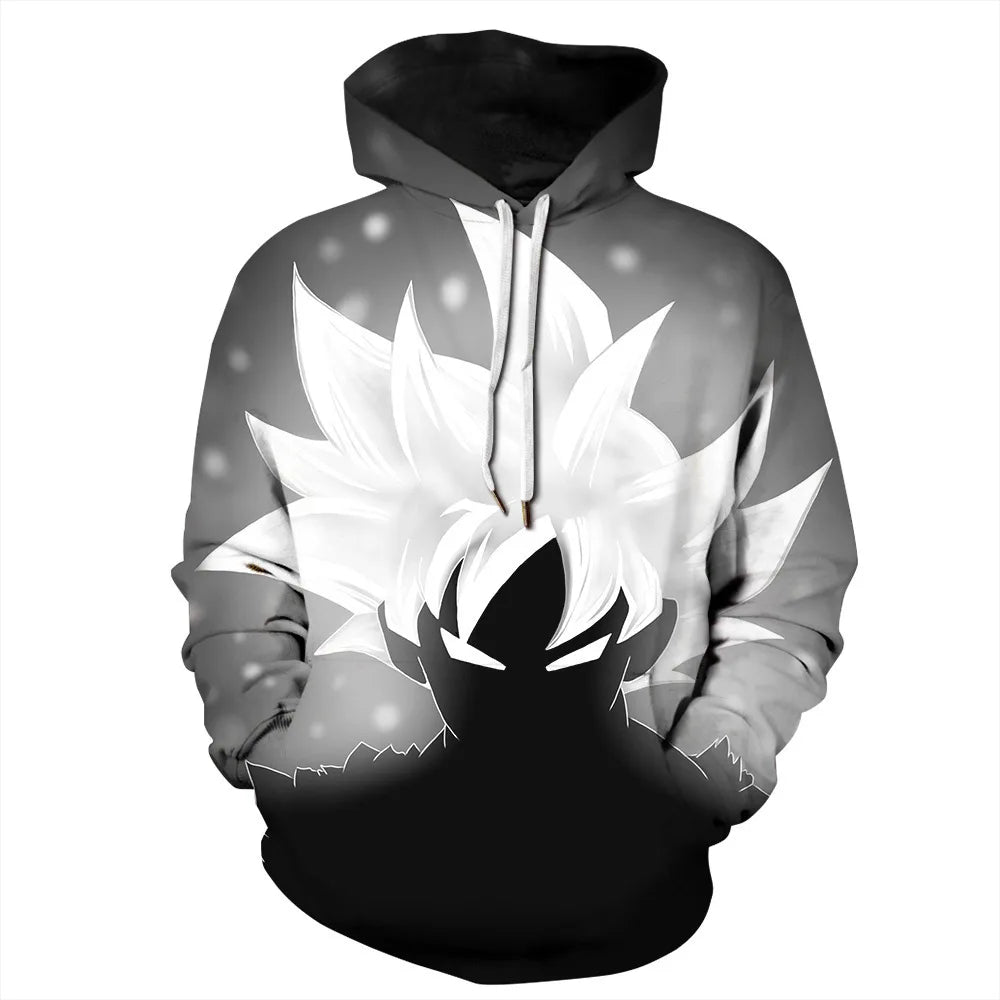 Autumn New Sweater Dragon Ball Wukong 3D Digital Printing Loose Comfortable Hooded Pullover Large Size