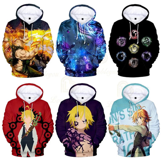 The Seven Deadly Sins Hooded Hoodies Sweatshirt Hawk Cosplay Men/Women Long Sleeve 3D Print Hoodies Child Sweatshirt Pullover