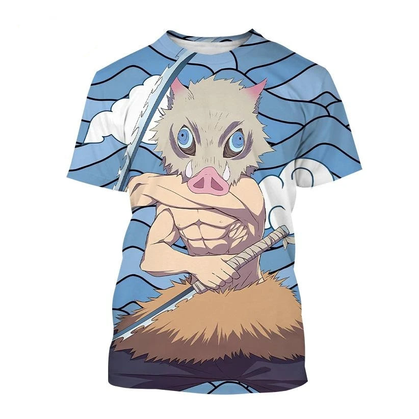 Summer Anime Demon Slayer Kimetsu no Yaiba Kamado Nezuko Kochou Shinobu Cosplay 3D Print Fashion T-Shirt Cartoon Short Sleeve